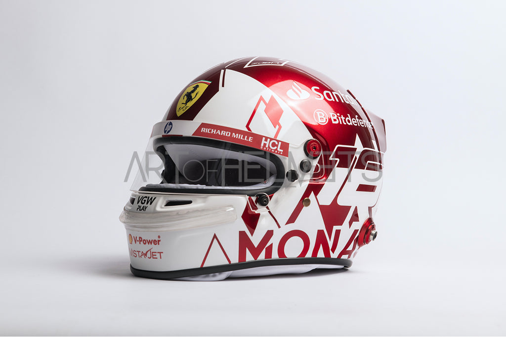 charles leclerc football helmet Charles Leclerc 2024 Monaco GP F1 Full-Scale 1:1 Replica Helmet