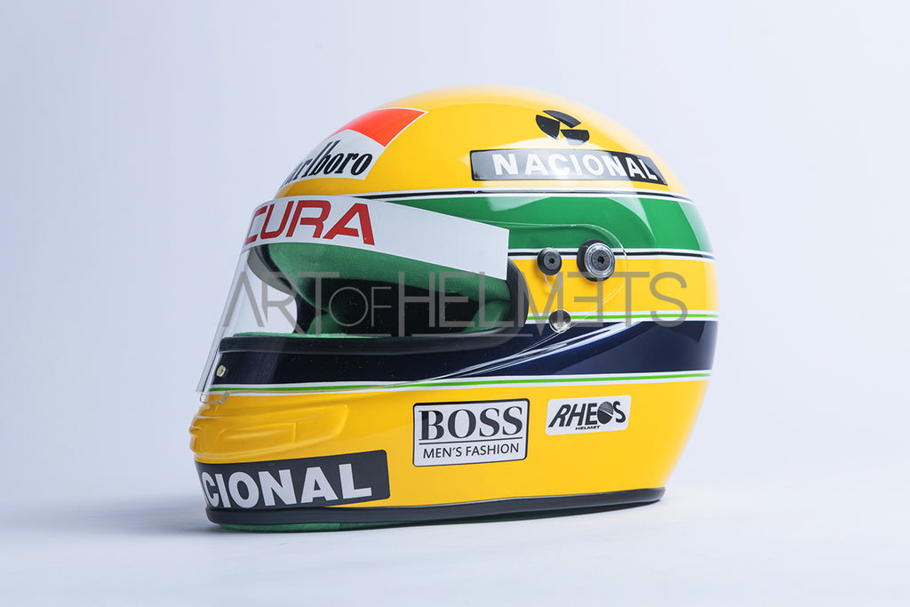Ayrton Senna in helmet - USA GP (1990) - Photographic print for sale