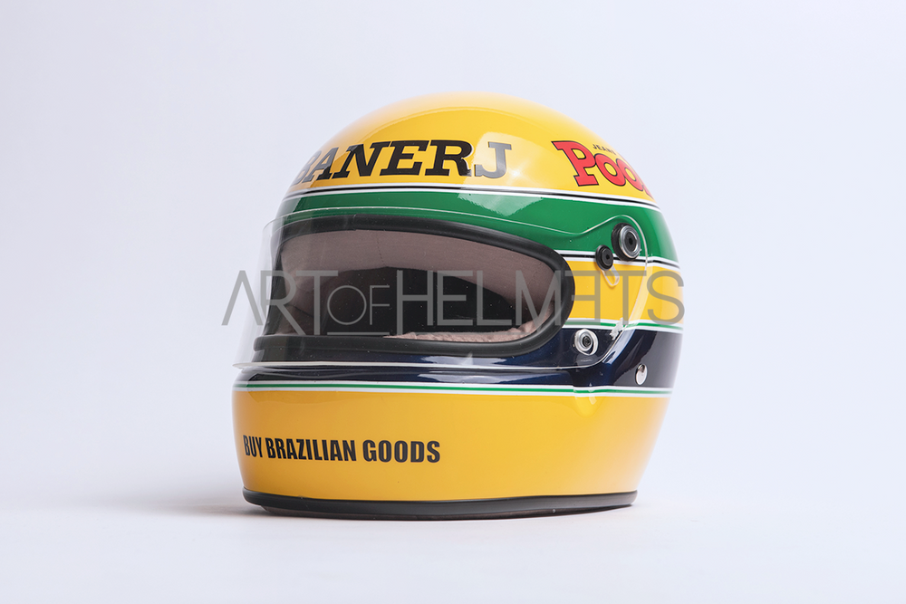 Ayrton Senna 1983 FIRST FORMULA 1 TEST Full-Size 1:1 Replica Helmet