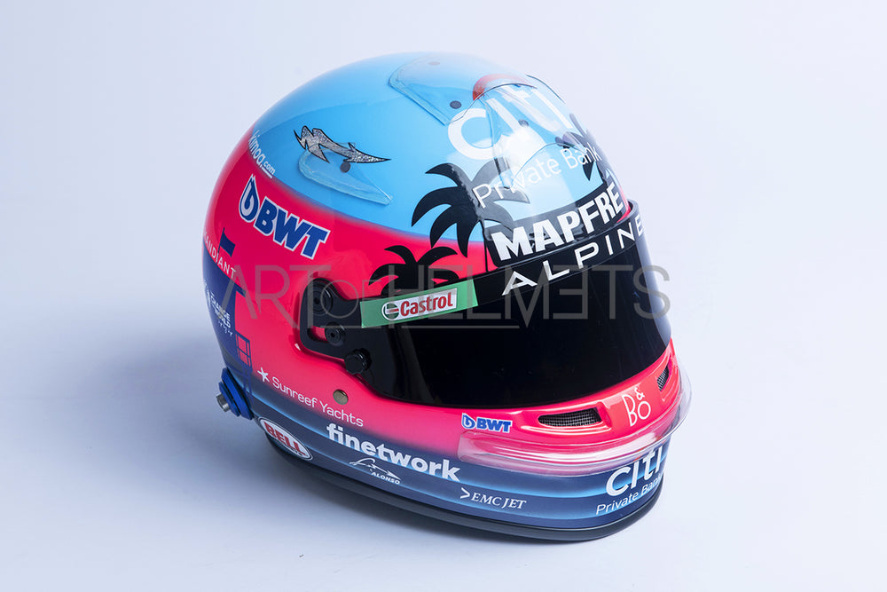 Fernando Alonso 2022 Miami Grand Prix F1 Full-Size 1:1 Replica Helmet