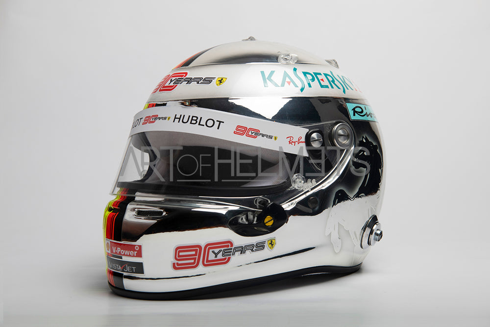Sebastian Vettel 2019 Chrome Singapore Grand Prix Full-Size 1:1 Helm-Replik