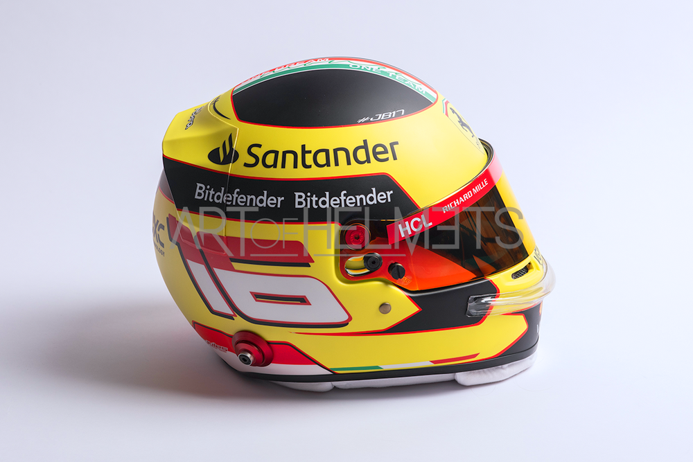 Charles Leclerc 2023 Monza Grand Prix F1 Full-Size 1:1 Replica Helmet (Original Visor)