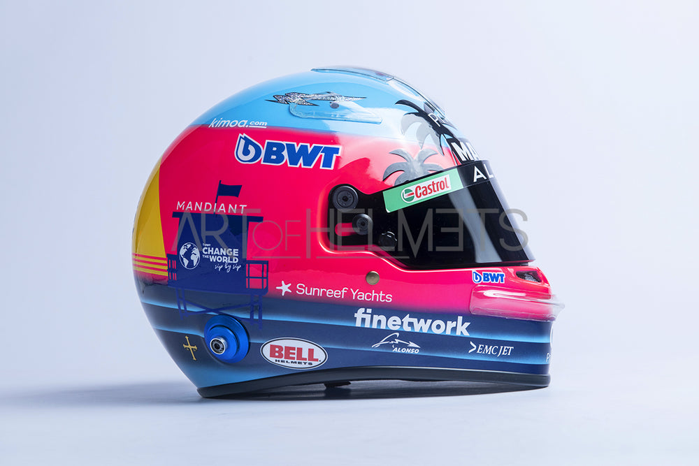 Fernando Alonso 2022 Miami Grand Prix F1 Full-Size 1:1 Replica Helmet