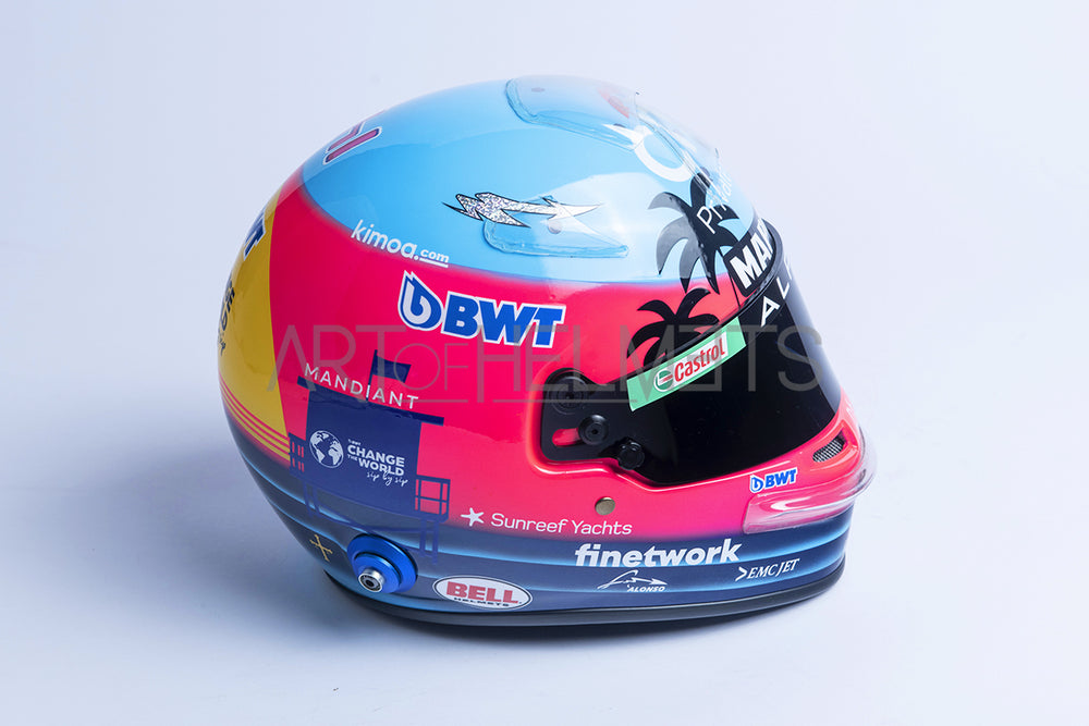 Fernando Alonso 2022 Miami Grand Prix F1 Full-Size 1:1 Replica Helmet