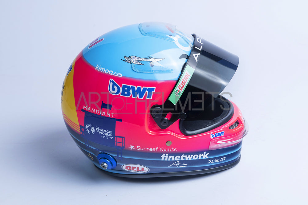 Fernando Alonso 2022 Miami Grand Prix F1 Full-Size 1:1 Replica Helmet