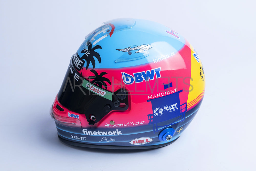Fernando Alonso 2022 Miami Grand Prix F1 Full-Size 1:1 Replica Helmet