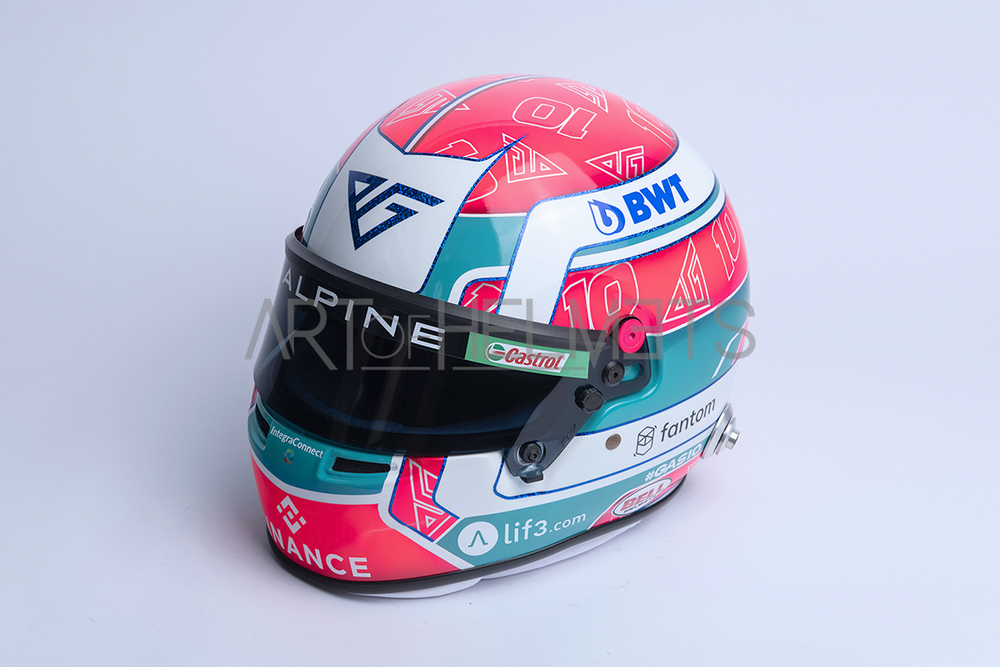 cheap motorcycle helmets miami Pierre Gasly 2023 Miami GP F1 Helmet | Full-Scale 1:1 Replica