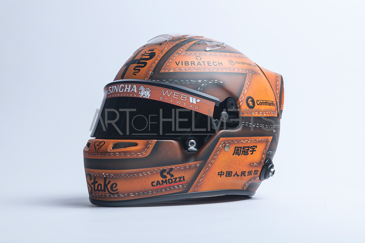 custom motorcycle helmets austin Zhou Guanyu 2023 Austin GP F1 Helmet | Full-Scale 1:1 Replica