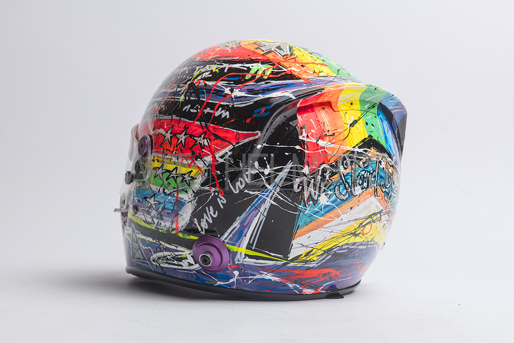 bike helmet john lewis Lewis Hamilton 2021 Qatar GP Art Custom Full-Size 1:1 Replica Helmet b – Art of Helmets