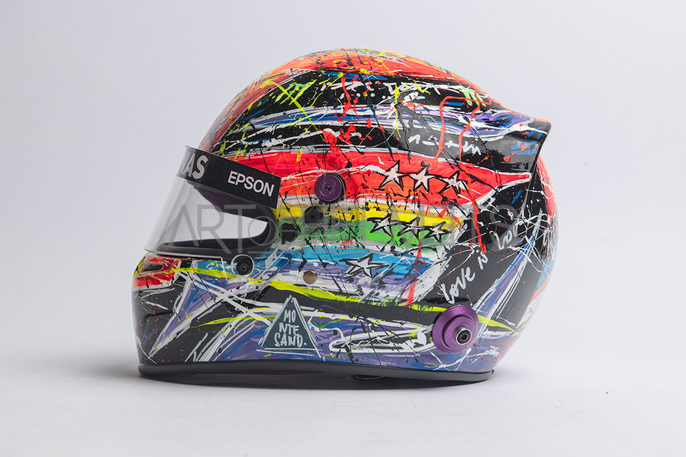bike helmet john lewis Lewis Hamilton 2021 Qatar GP Art Custom Full-Size 1:1 Replica Helmet b – Art of Helmets