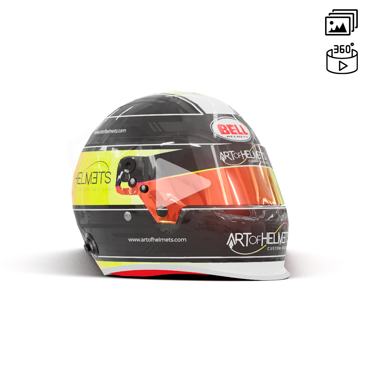 Package 2: Helmet Custom Design 3D Rendered Images + 360° Video