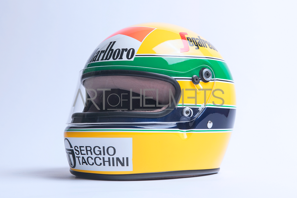 1/8 AYRTON SENNA F1 Helmet Collection 1984 - 1994 Minichamps Ltd. Ed 1/8 AYRTON SENNA F1 Helmet Collection 1984 - 1994 Minichamps Ltd. Ed