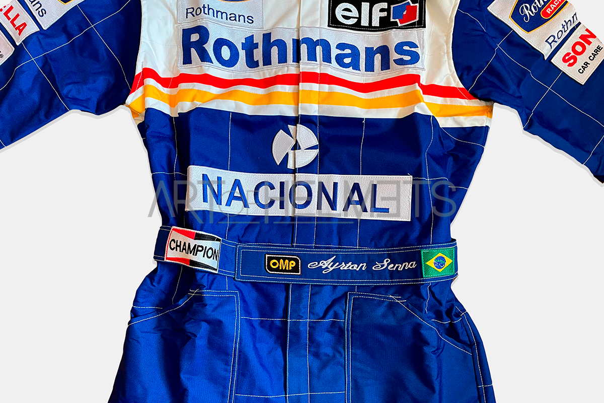 Ayrton Senna 1994 F1 Race Embroidered Suit Replica – Art of Helmets Ayrton Senna 1994 F1 Race Embroidered Suit Replica – Art of Helmets