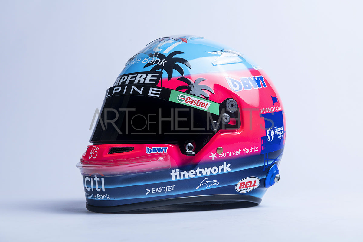 Fernando Alonso 2022 Miami Grand Prix F1 Full-Size 1:1 Replica Helmet – Art  of Helmets