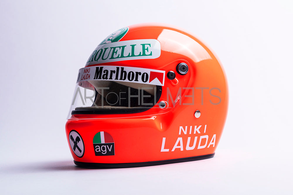 Niki Lauda 1975 Full-Size 1:1 Replica Helmet – Art of Helmets Niki Lauda 1975 Full-Size 1:1 Replica Helmet – Art of Helmets
