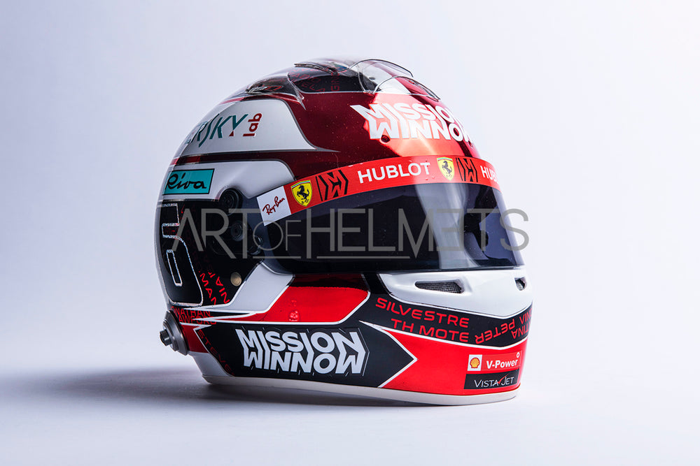ces 2019 motorcycle helmet Charles Leclerc 2019 Abu Dhabi GP Full-Size 1:1 Replica Helmet – Art of Helmets
