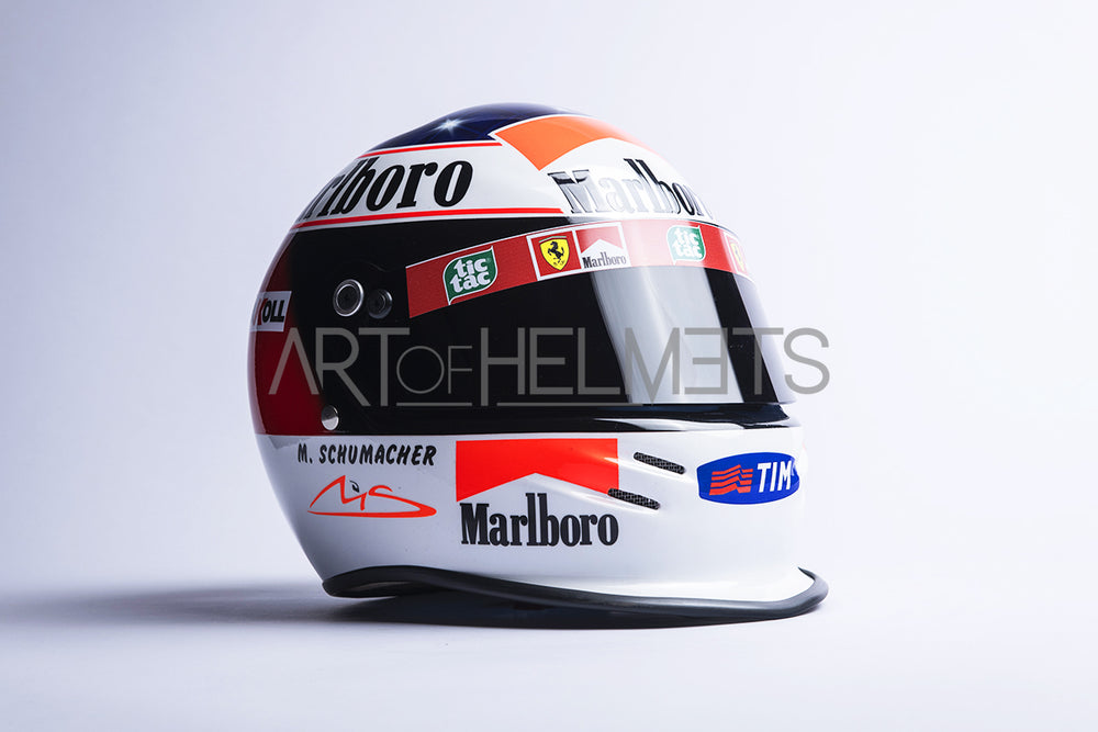 1998 snel motorcycle helmet Michael Schumacher Suzuka GP Chromed Bell replica signed Formula 1 Memorabilia Valentino Rossi VTG Shoei Elite Series Snell